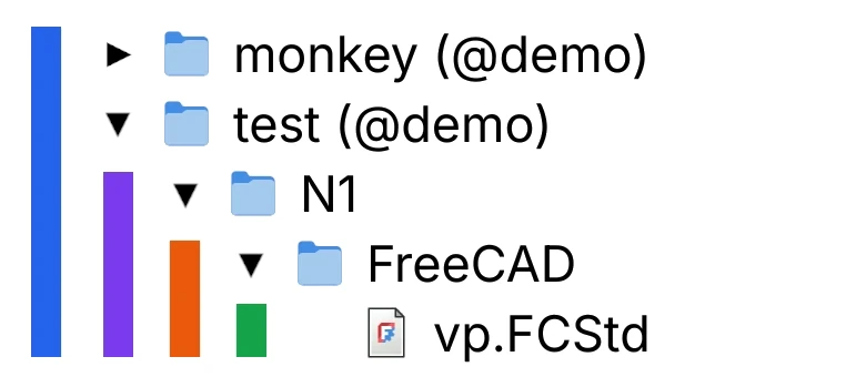 Пример структуры локального хранения данных в FreeCAD